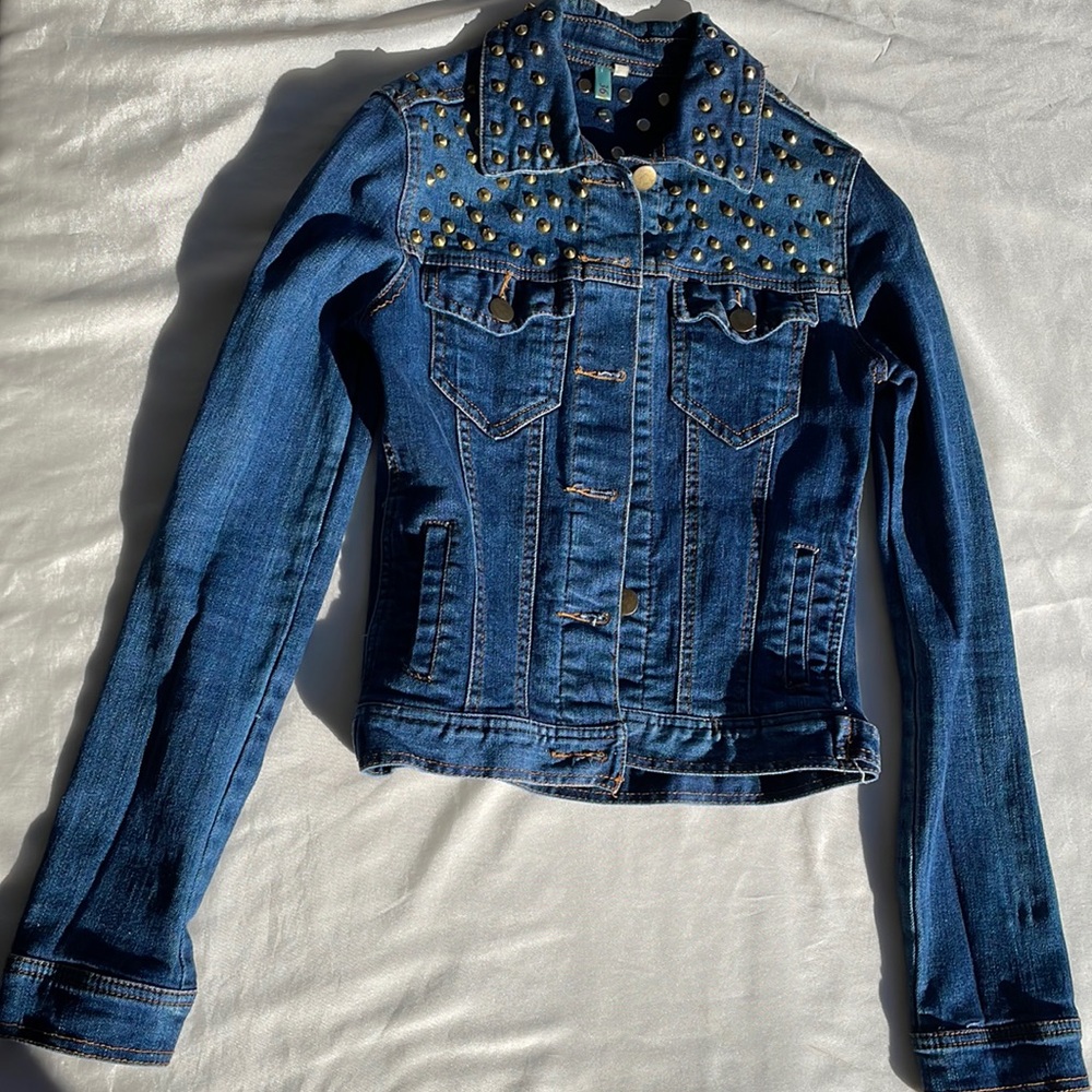 Jean jackets with gold spikes